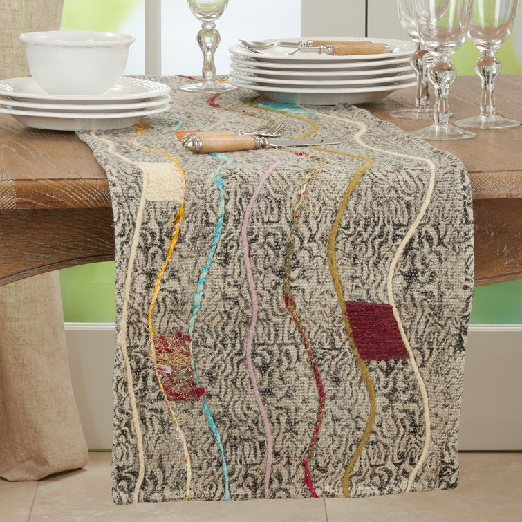 Saro Rectangular Geometric Table Runner & Reviews Wayfair